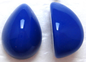 18X13MM ACRYLIC PEAR HIGH DOME OPAQUE NAVY CABS