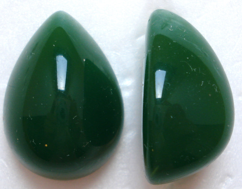 25X18MM ACRYLIC PEAR HIGH DOME JADE CABOCHONS