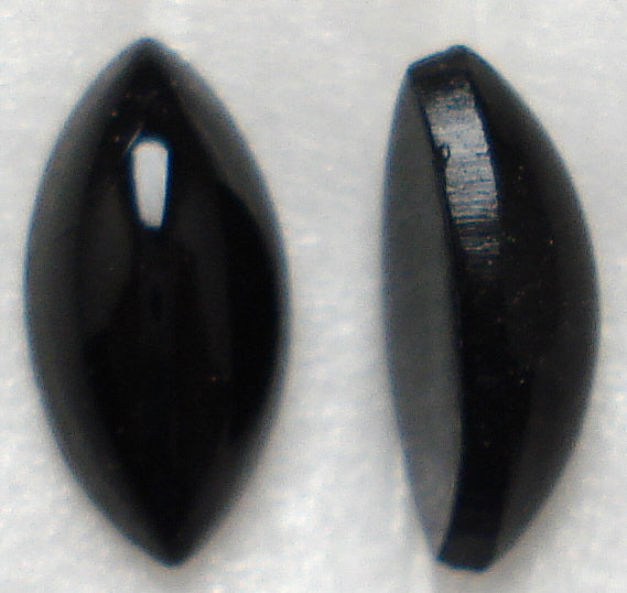 10X5MM JET BLACK MARQUISE CABOCHONS