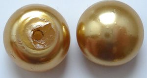 10MM IMITATION ROUND BUTTON TOP GOLD PEARLS