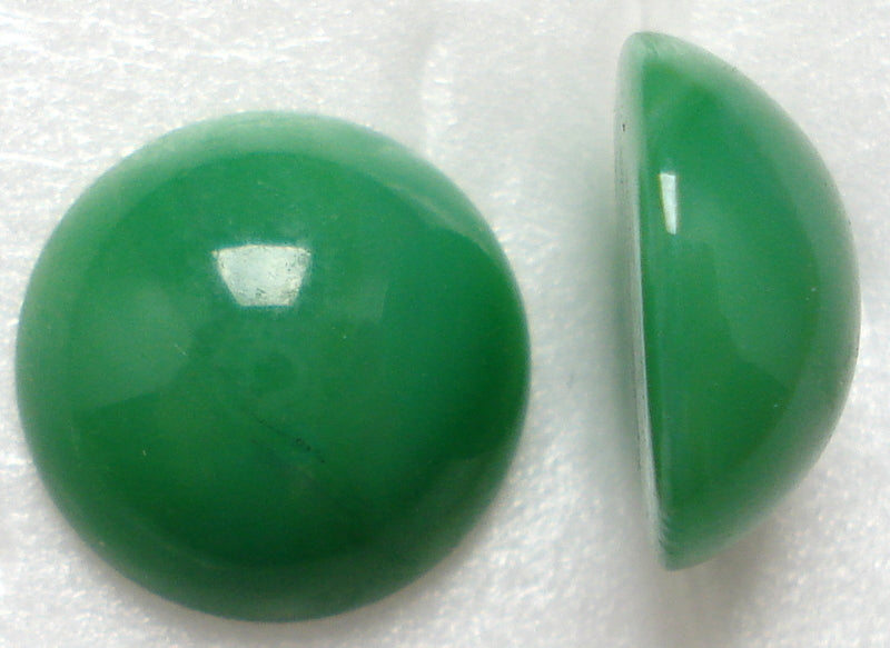 13MM GLASS JADE COLOR ROUND CABOCHONS
