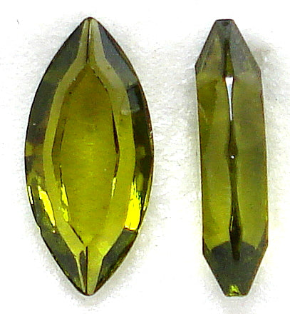 15X7MM OLIVINE COLOR CHANNELLE CUT MARQUISES