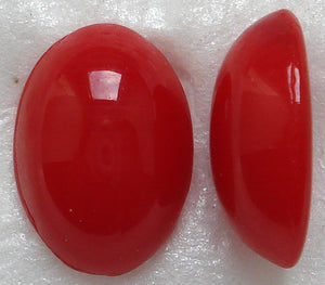 18X13MM (2195) ATLAS CORAL GLASS OVAL CABOCHONS