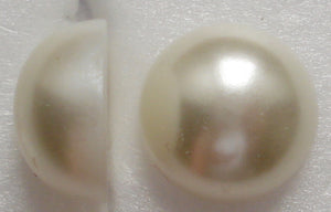 13MM WHITE IMITATION PEARL ROUND CABOCHONS