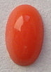 5X3MM GLASS CORAL OVAL CABOCHONS