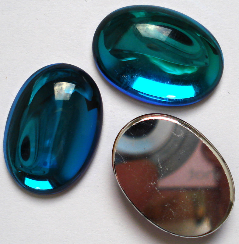 25X18MM (1685) BERMUDA BLUE OVAL CABOCHONS