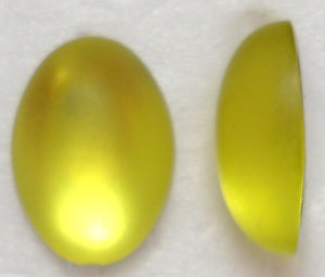 18X13MM ACRYLIC JONQUIL MATTE OVALS CABS