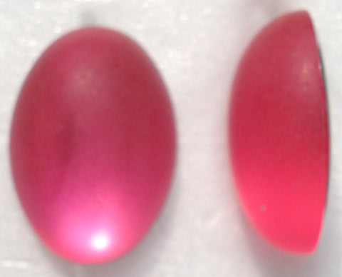 18X13MM ACRYLIC ROSE PINK MATTE OVAL CABS