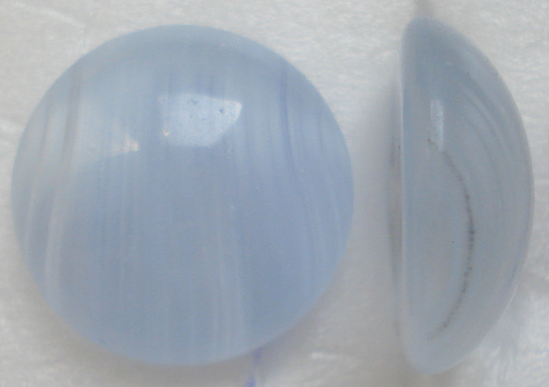 18MM GLASS LIGHT BLUE QUARTZ CABOCHONS