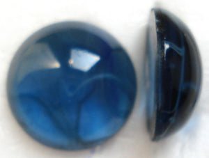 18MM GLASS FLAWED MONTANA ROUND CABOCHONS