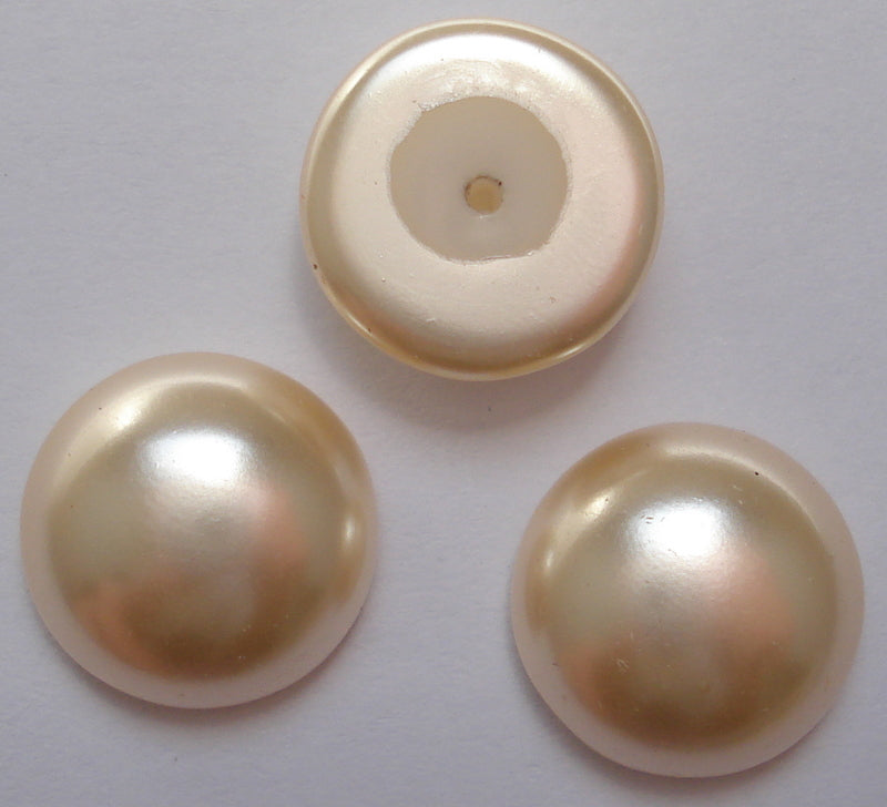 12MM LOW DOME CREAM IMITATION PEARL CABOCHONS