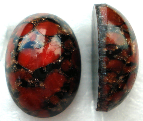 14X10MM (1685) RED MATRIX OVAL CABOCHONS