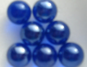 10MM CZECH SAPPHIRE GLASS UNDRILLED BALLS