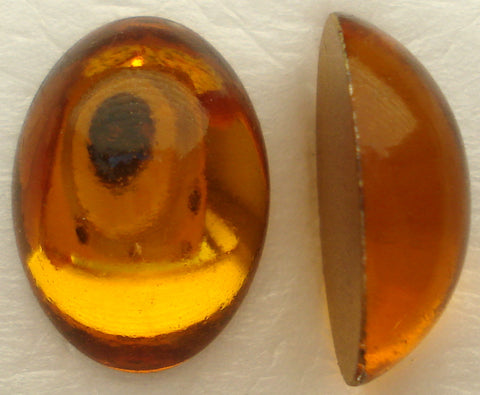 18X13MM (2195) GLASS TOPAZ OVAL CABOCHONS