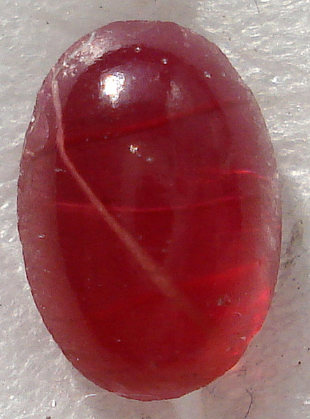 6X4MM (1685) GLASS FLAWED RUBY CABOCHONS