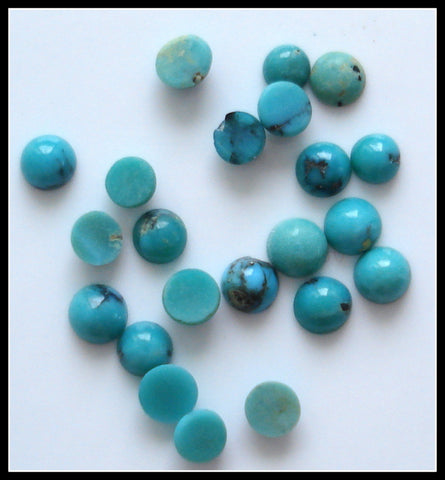 3.0-3.5mm Natural Turquoise Rd Cabochons
