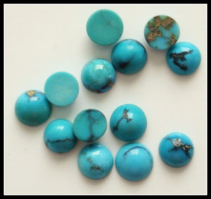 4.0mm Natural Turquoise Rd Cabochons