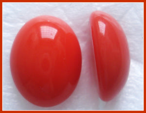 10X8MM (2195) CORAL COLOR OVAL CABOCHONS