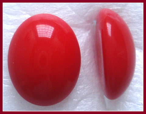 10X8MM (2195) CHERRY RED OVAL CABOCHONS