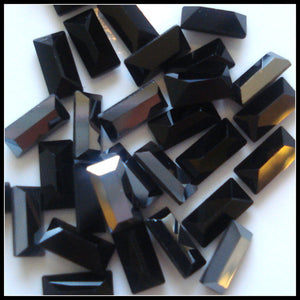 5X2.5MM (4500) JET/HEMATITE POINTED BACK BAGUETTES