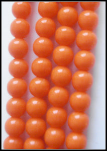 4MM TANGO CORAL (ACRYLIC) FULLY DRILLED BEADS