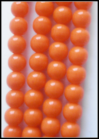 4MM TANGO CORAL (ACRYLIC) FULLY DRILLED BEADS