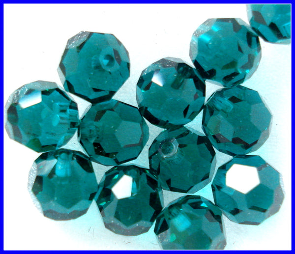 6MM (S5080) SWAR. 1/2 DRILLED EMERALD BEADS