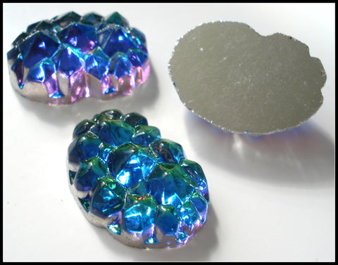 18X13MM (0105) BERMUDA BLUE GLASS NUGGETS