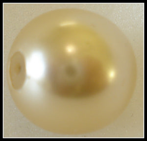 16MM ONE HOLE HALF DRILLED CREME FAUX PEARLS