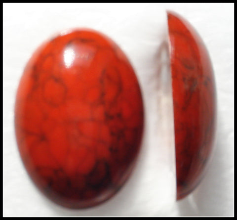 25X18MM (SKCBSO) RED MATRIX OVAL CABOCHONS