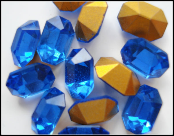7X5MM (4600) CZECH SAPPHIRE CUSHION OCTAGONS