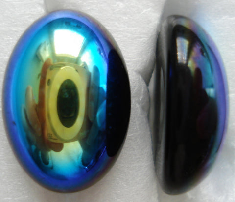 14X10MM (1685) CZECH JET AB OVAL CABOCHONS