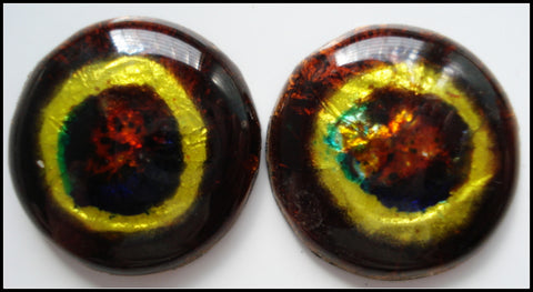 20MM BROWN COLORFUL FOIL EYE STONE CABS