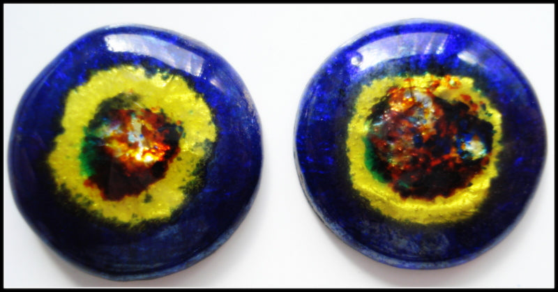 20MM BLUE COLORFUL FOIL EYE STONE CABS