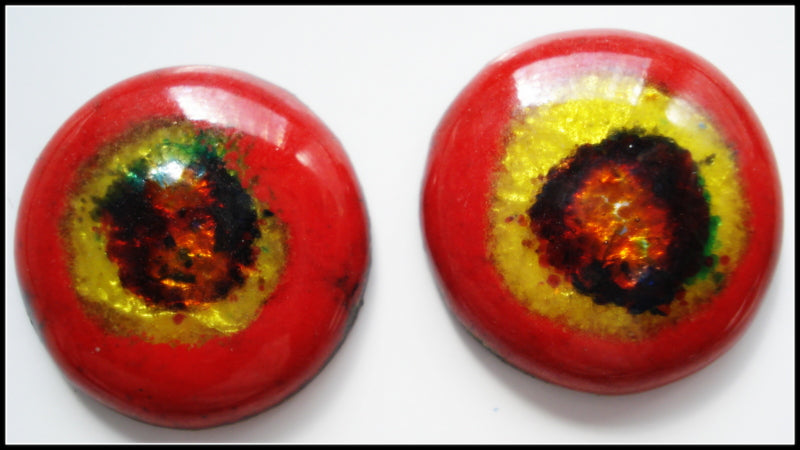 20MM RED COLORFUL FOIL EYE STONE CABS