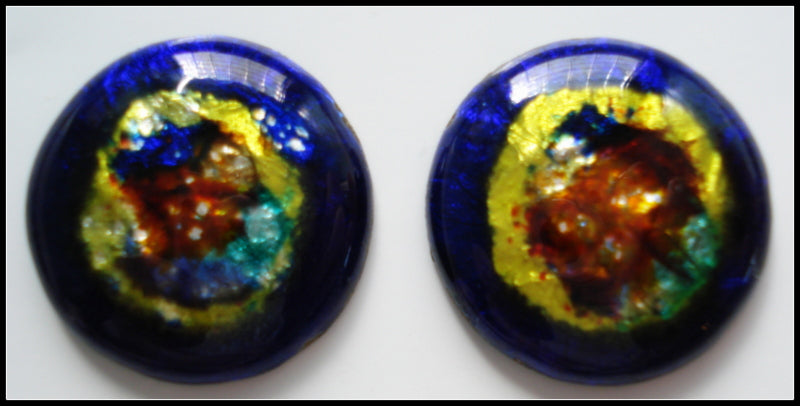 17MM BLUE COLORFUL FOIL EYE STONE CABS