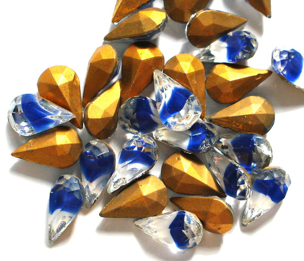 10x6mm (4300/2) TTC Dark Blue Givre' Pear Shape