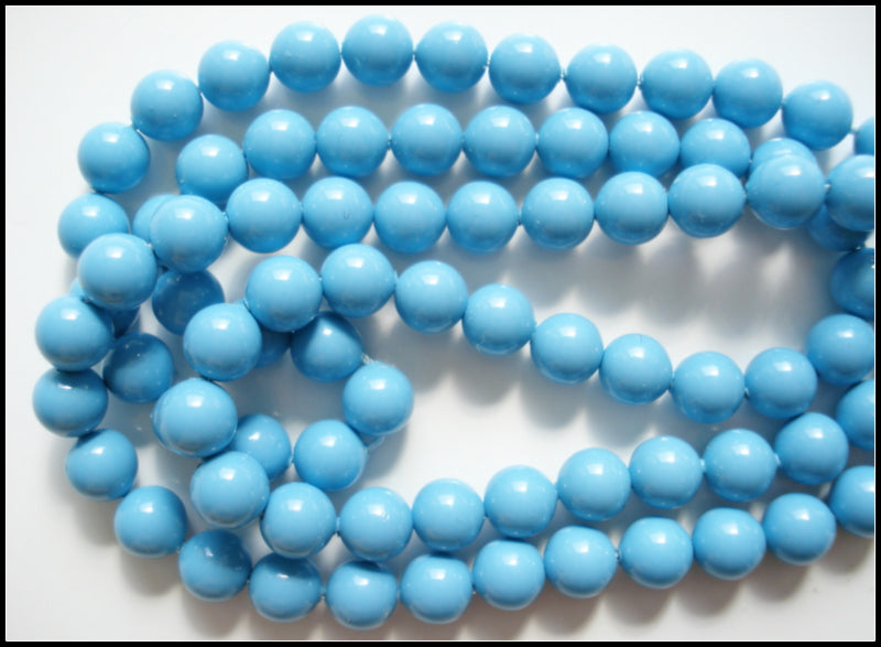6MM GLASS TURQUOISE BLUE BEADS