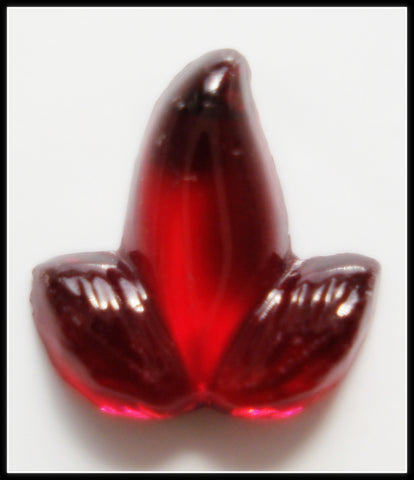 8MM GLASS RED CHILI LEAF (RUBY COLOR)