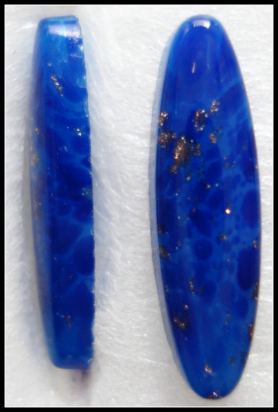 14X4MM (2195) GLASS LAPIS LOW DOME OVAL CABS