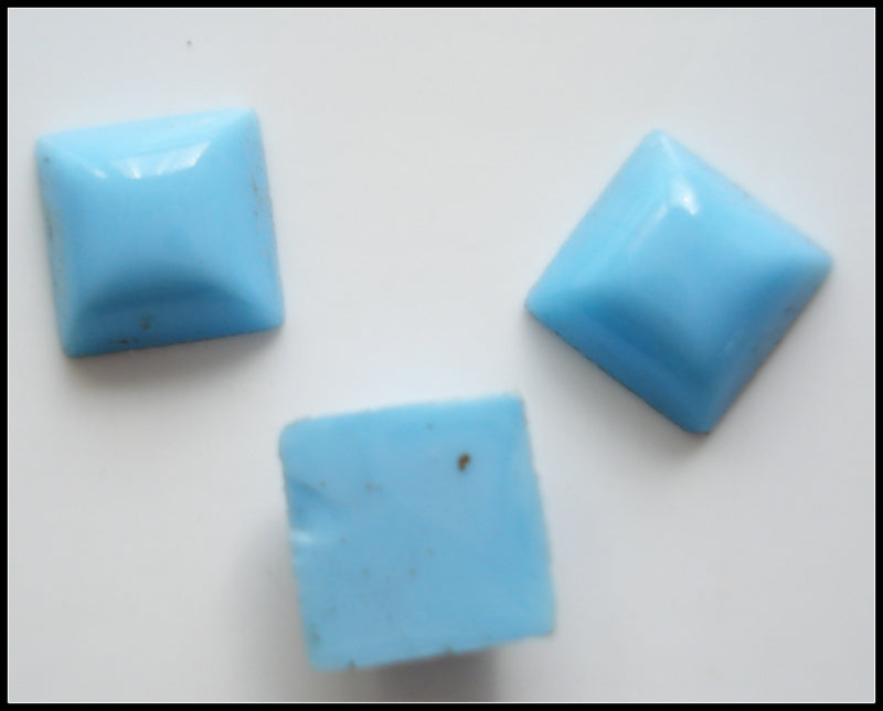 6MM (3066) GLASS BLUE TURQUOISE FLAT BACK SQUARES