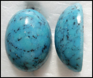 20X15MM (1685) BLUE TURQUOISE MATRIX OVAL CABS
