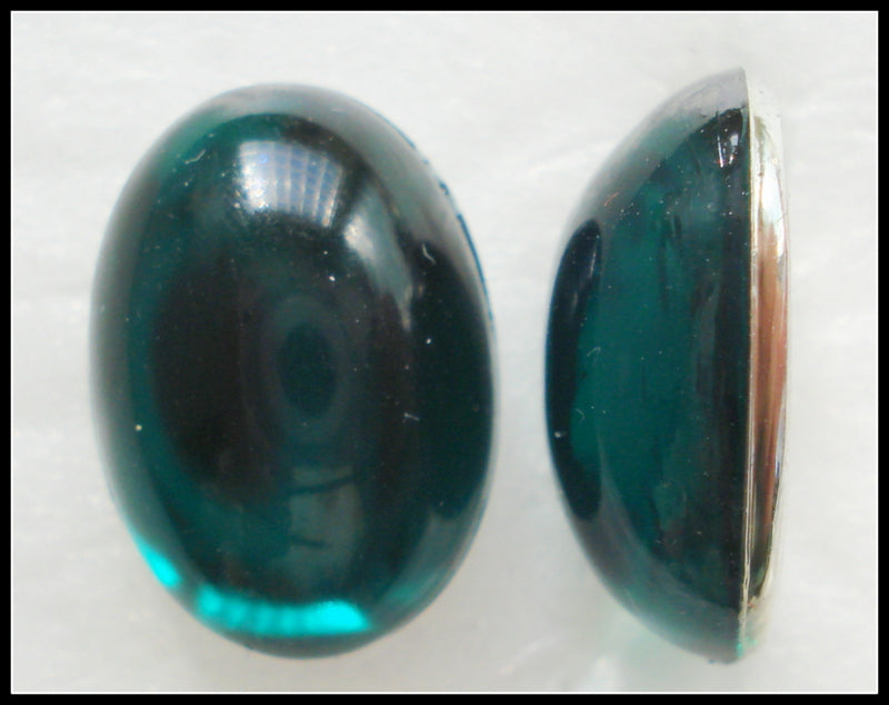 14X10MM ACRYLIC EMERALD COLOR OVAL CABS