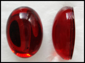 14X10MM ACRYLIC RED SIAM OVAL CABOCHONS