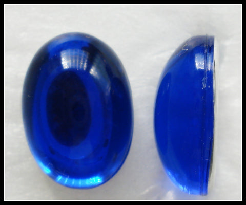 14X10MM ACRYLIC SAPPHIRE COLOR OVAL CABS
