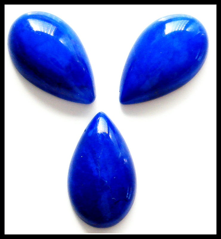 10X6MM (2300) LAPIS BLUE DYED HOWLITE PEAR CABS