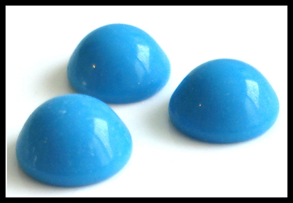 7MM (2194) GLASS DARK TURQUOISE COLOR CABS