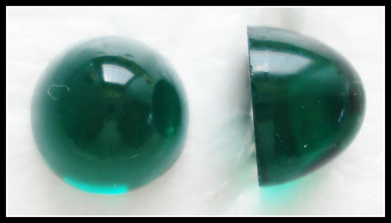 11MM (1684)(2099/4) UNF. EMERALD HIGH DOME CABOCHONS