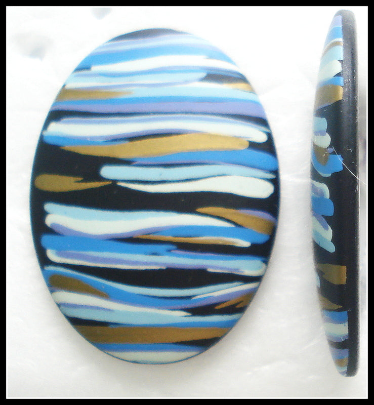 40X30MM (2195) ACRYLIC ENAMEL STRIPED OVALS
