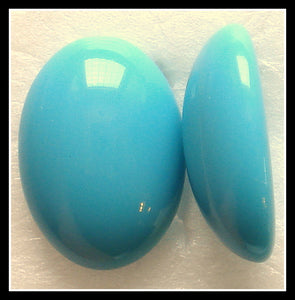 18X13MM (ACRYLIC) TURQUOISE OVAL CABS